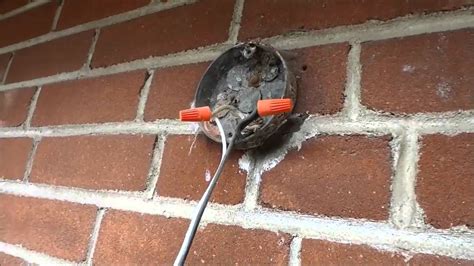 how to replace an outdoor junction box in brick wall|no junction box on light fixtures.